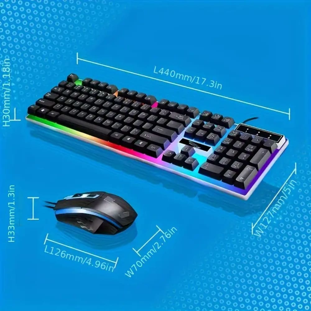 Gaming Keyboard And Mouse Set LED Wired USB For PC PS3 PS4 Xbox One